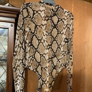 Snakeskin body suit top